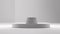 Minimalist gray pedestal for product presentation, 3D render