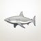 Minimalist Gray Shark Illustration With Meticulous Linework