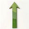 Minimalist green arrow pointing upwards on white background. concept of growth and direction. modern simple design