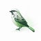 Minimalist Green Bird Illustration By Sergey Musin