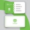 Minimalist green business card template. Stationery design name card vector template