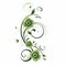 Minimalist Green Floral Swirl Vector Design For Faux Flowers