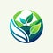 A minimalist green leaf logo displayed on a plain white background, Design a minimalist logo for a sustainability-focused NGO