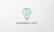 Minimalist green leaf plant light bulb logo in modern style