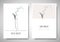 Minimalist greeting/invitation card template design, lily of the valley flower in simple line vase on white background