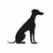 Minimalist Greyhound Dog Silhouette On White Background