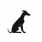 Minimalist Greyhound Dog Silhouette On White Background