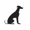 Minimalist Greyhound Dog Silhouette On White Background