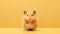 Minimalist Hamster Art On Yellow Background
