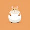 Minimalist Hamster Illustration: Cute Character Design On White Background