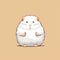 Minimalist Hamster Illustration In White Background