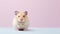 Minimalist Hamster On Pink Background: Petcore Tabletop Photography