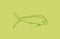 Minimalist Hand Draw Outline Mahi Mahi Fish