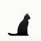 Minimalist Hand-drawn Black Cat Icon In Concept Art Style