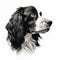 Minimalist Hand-drawn English Springer Spaniel Portrait Illustration