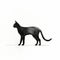 Minimalist Hand-drawn Image Of A Manx Cat On A Pure White Background