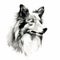 Minimalist Hand-drawn Shetland Sheepdog Head Profile Art