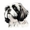 Minimalist Hand-drawn Shih Tzu Dog Profile Illustration