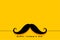 Minimalist happy fathers day mustache yellow background