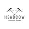 Minimalist head face cow modern logo design vector graphic symbol icon sign illustration creative idea