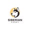 Minimalist head of Siberian Husky Logo icon vector illustration