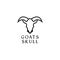 Minimalist head skull goats logo symbol icon vector graphic design illustration idea creative