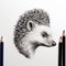 Minimalist Hedgehog Head Silhouette Drawing With Single Stroke Of Pencil