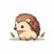 Minimalist Hedgehog Illustration On White Background