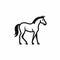 Minimalist Horse Icon On White Background