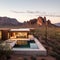Minimalist house with pool overlooking the Superstition Mountains in Arizona