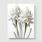 Minimalist Hyacinth Line Art On Silver Background