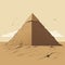 Minimalist Illustration Of Ancient Pyramids In The Desert