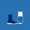 Minimalist Illustration Of Boots And Glass A Fusion Of Water And Land