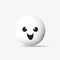 Minimalist Illustration Of A Bowling Ball: Cute Bunny Bun Emoji Style