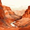 Minimalist Illustration Of Grand Canyon Wall In Soft Tonal Colors