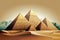 Minimalist illustration of The Pyramids of Giza in Egypt. Travel destination, famous place for vacations banner