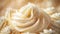 Minimalist image capturing the delicate swirls of whipped cream atop a delectable pastry