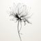 Minimalist Ink Wash: Digital Flower Image For Graphic Design