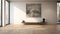 Minimalist Interior With Large Painting And Wooden Floor