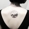 Minimalist Japanese-style Landscape Tattoo On Young Woman\\\'s Neck