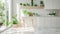 Minimalist Kitchen with Herb Garden on Windowsill