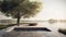 Minimalist Lake And Tree Design For A Serene Oasis