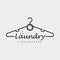Minimalist laundry logo vector illustration design. hanger line art symbol
