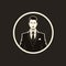 Minimalist Lawyer Icon: Vintage Portraiture Style Logo