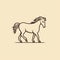 Minimalist Line Art Horse: Creative Commons Attribution Cartoon Doodle