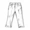 Minimalist Line Drawing Of Jeans - Digital Illustration Commission
