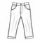 Minimalist Line Drawing Of Pants With Button Pocket