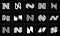 Minimalist line flat abstract letter N logo icon design set