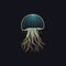 Minimalist Line Logo For Jellyfish Art