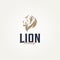 minimalist lion golden head wildlife icon label logo template vector illustration design